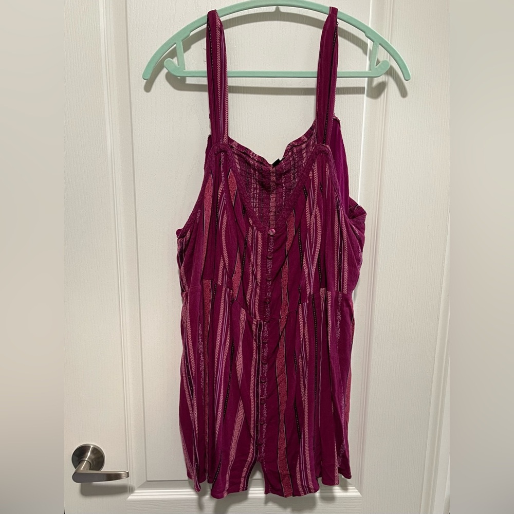 Torrid Fuchsia Striped Tank Top Size 5